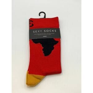 SEXY SOCKS Women's Red-Yellow Printed Bamboo Crew Socks SZ OS